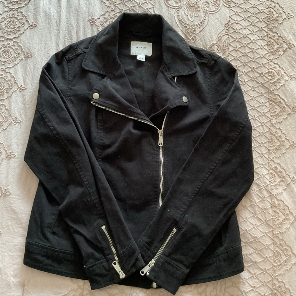 Old Navy Black Women's Leather Jacket